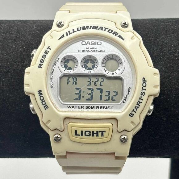 90s Cream Casio Men's Digital Watch - Picture 1 of 5